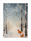 A Fox walking in a Snowy Forest II