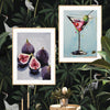 Transform your space into a sunny oasis with our "Taste Like Summertime - Gallery Wall No.4". Featuring fine art prints of juicy summer figs and a refreshing martini with olive, this collection will add a touch of summer to any room. Perfect for bringing in warm vibes all year round.