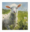 This charming art print features a sweet little lamb in a lush, green grass field.With its peaceful and serene imagery, this print will add a touch of nature and tranquility to any space. Perfect for animal lovers and those seeking a peaceful atmosphere.